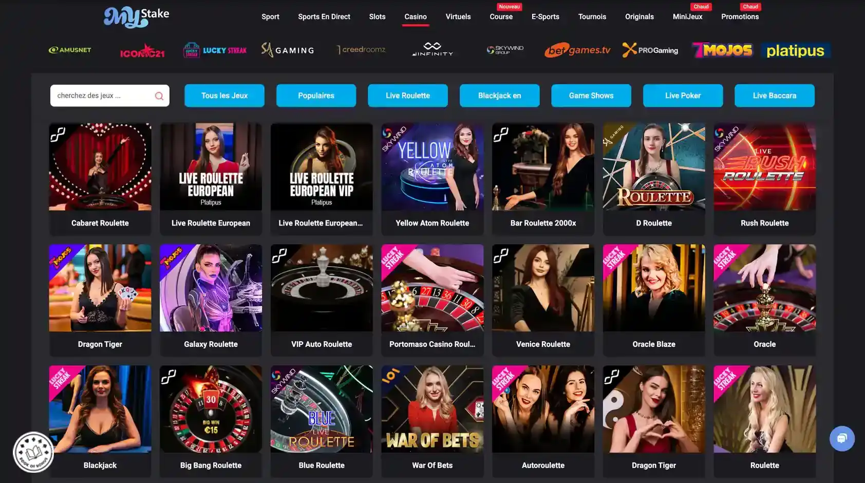 mystake casino live