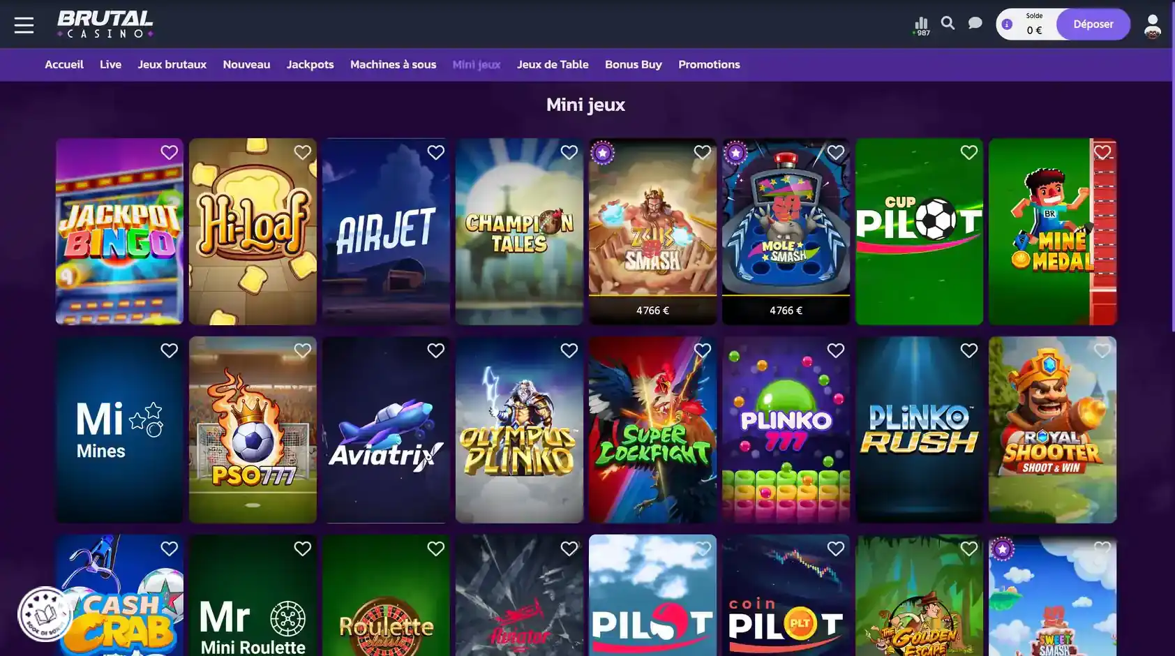 brutal casino mini jeu