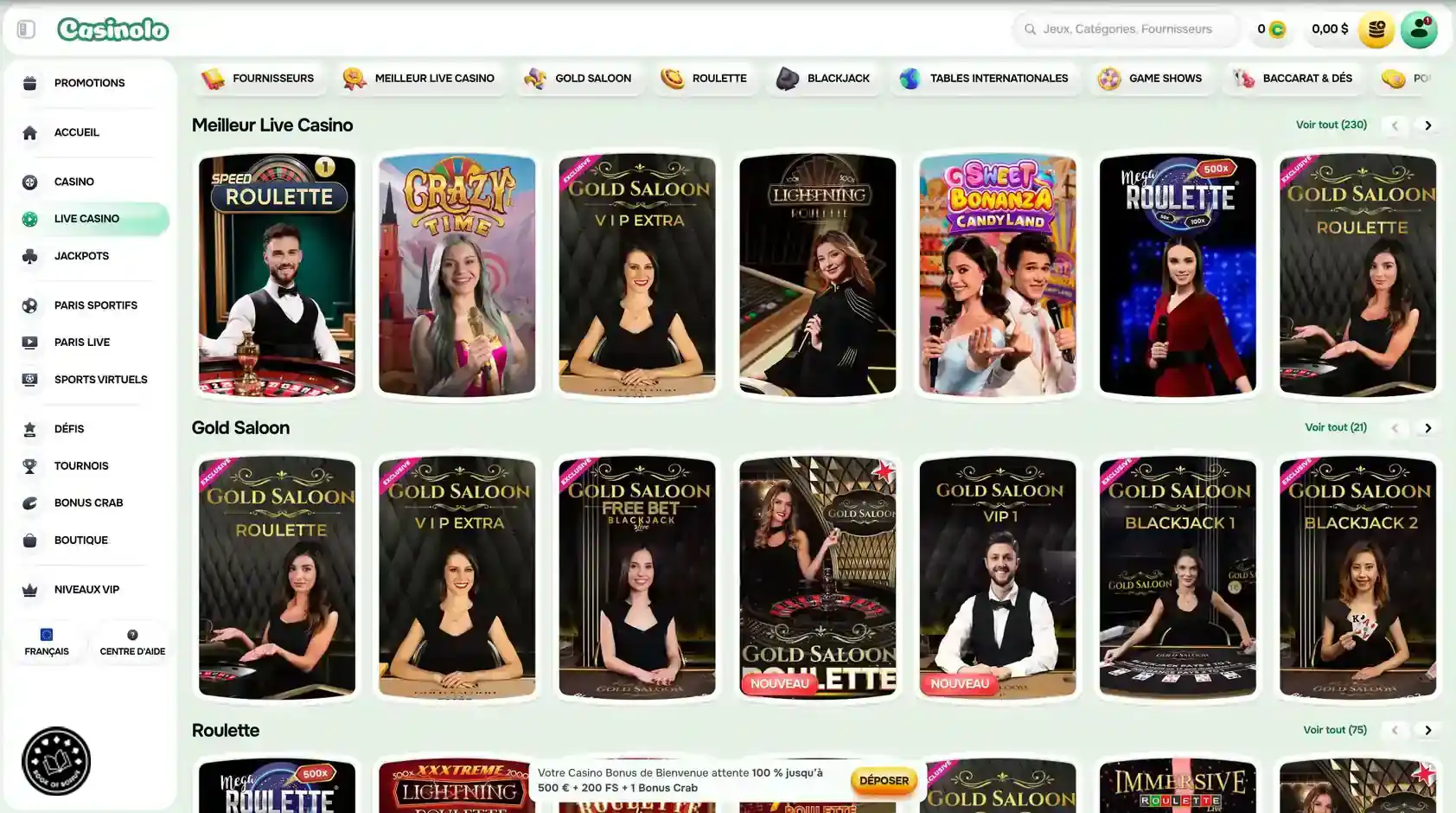 casinolo live casino