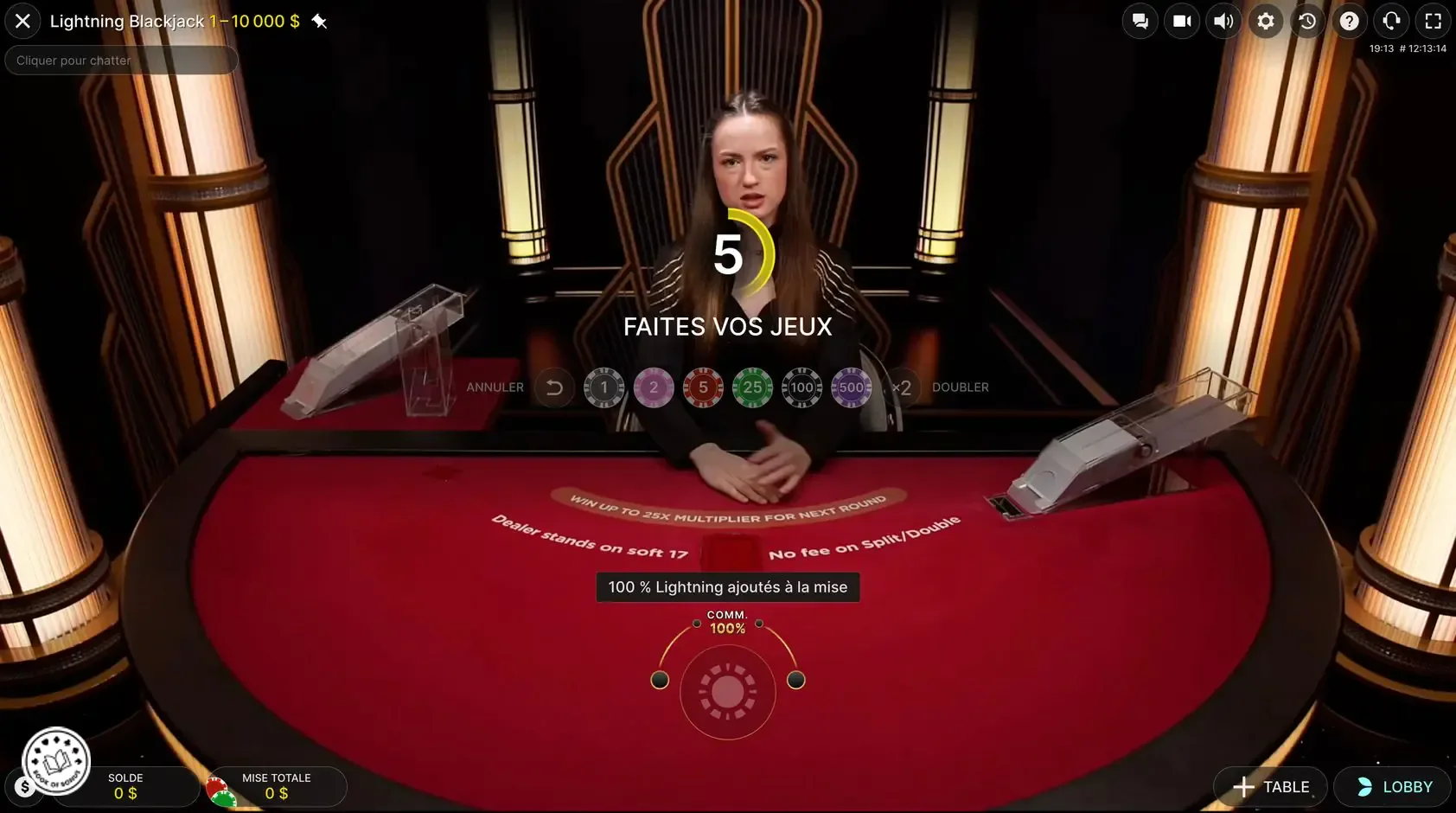 lightning blackjack demo