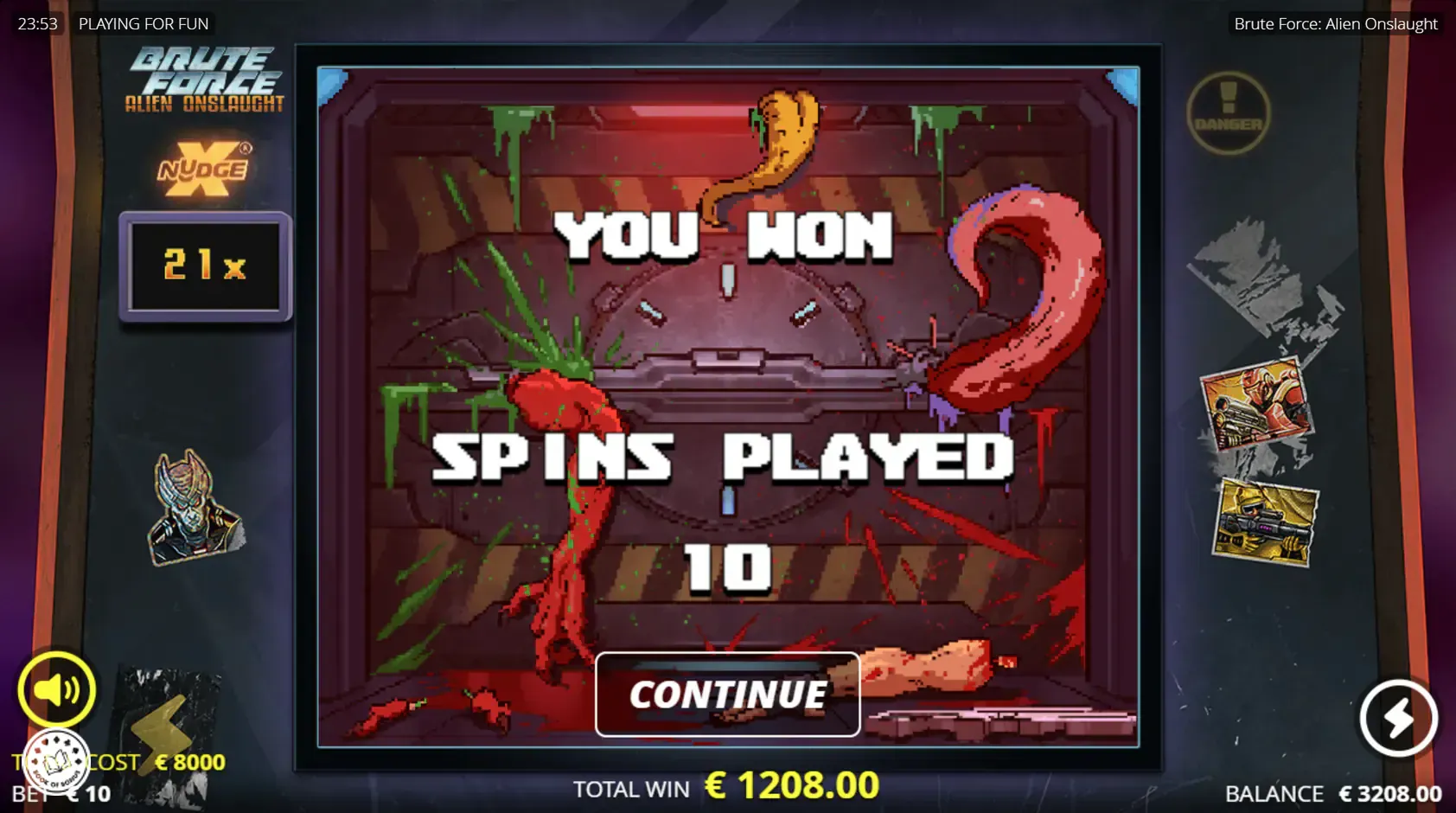 brute force alien onslaught free spins