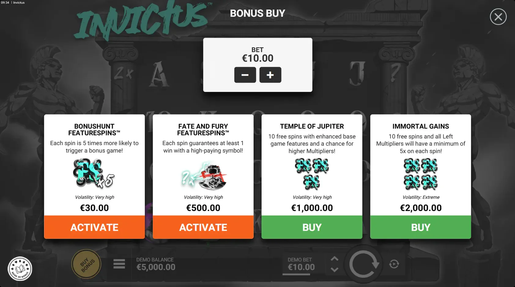 invictus bonus buy