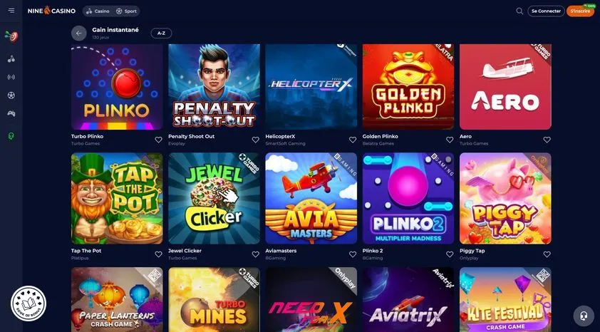 nine casino mini jeu