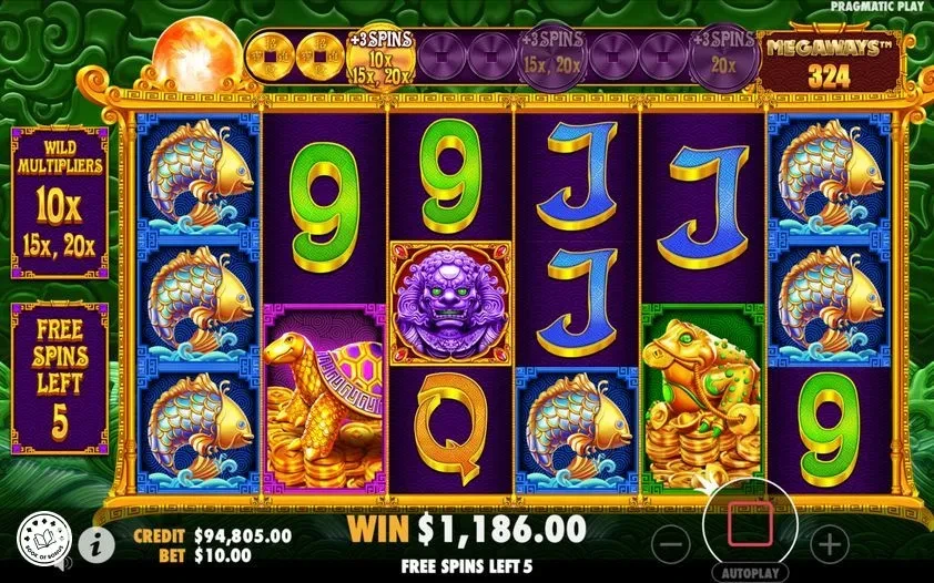 5 lions megaways 2 free spins