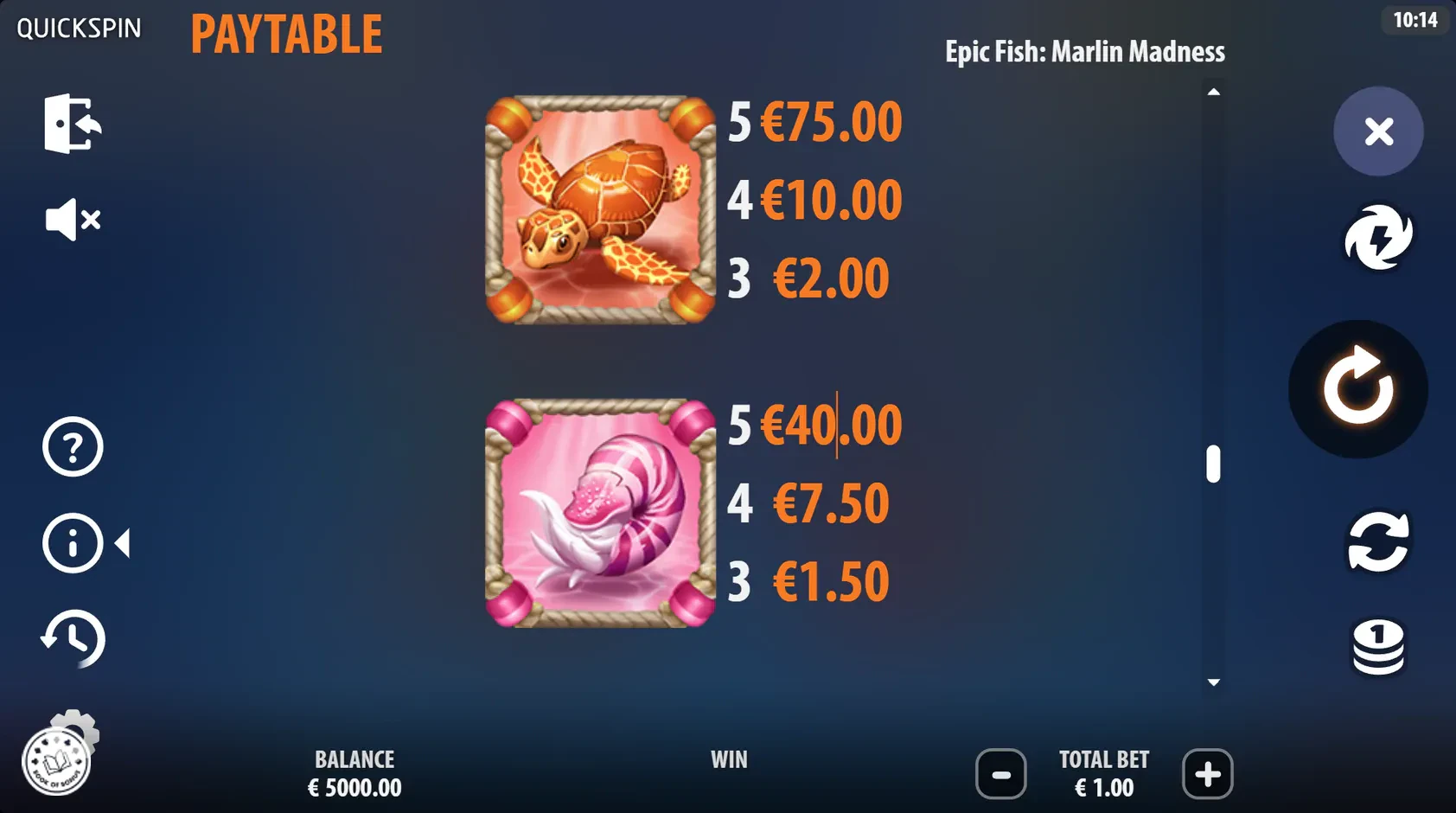 epic fish marlin madness symboles