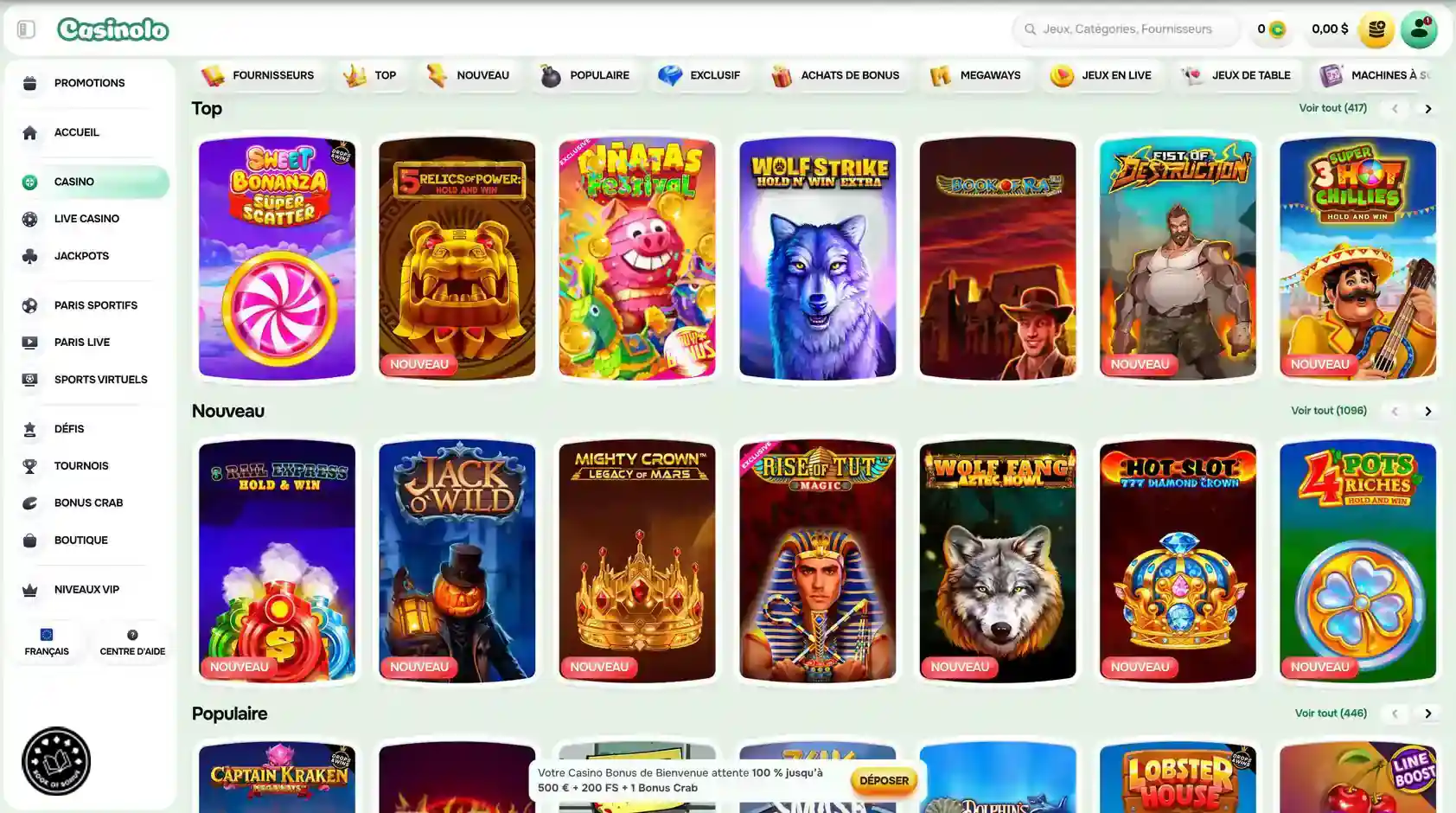 casinolo machine a sous