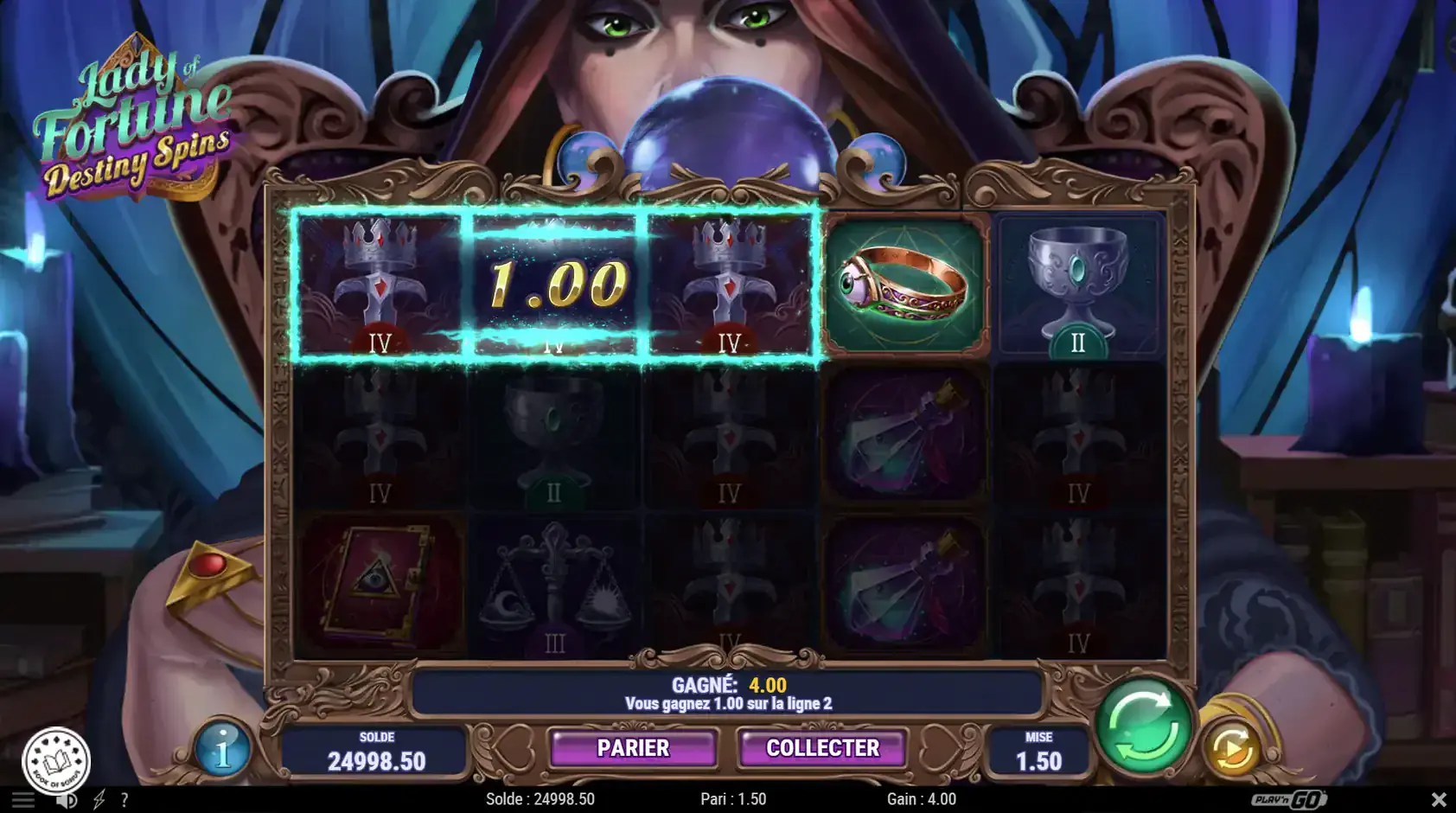 lady of fortune destiny spins machine a sous