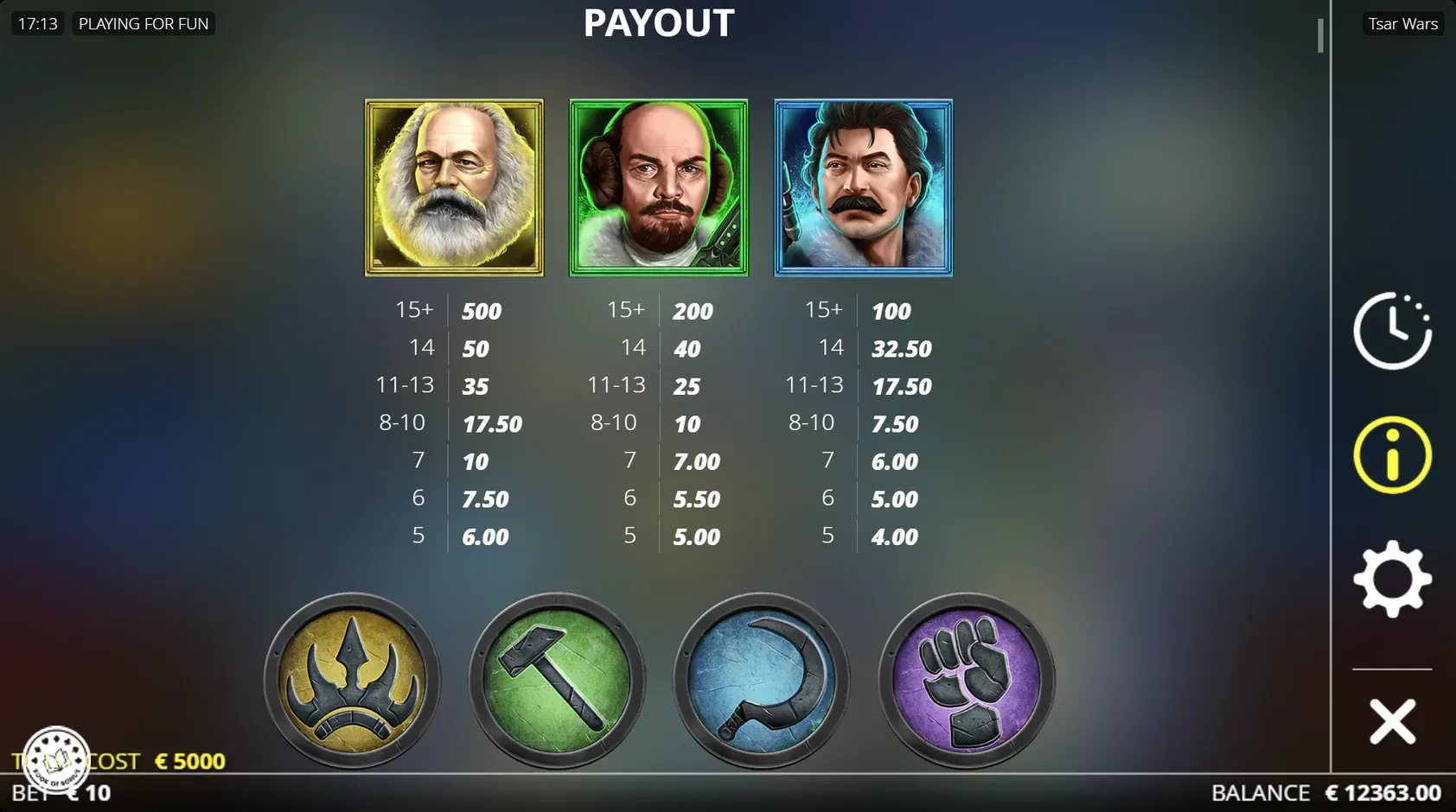 tsar wars symboles