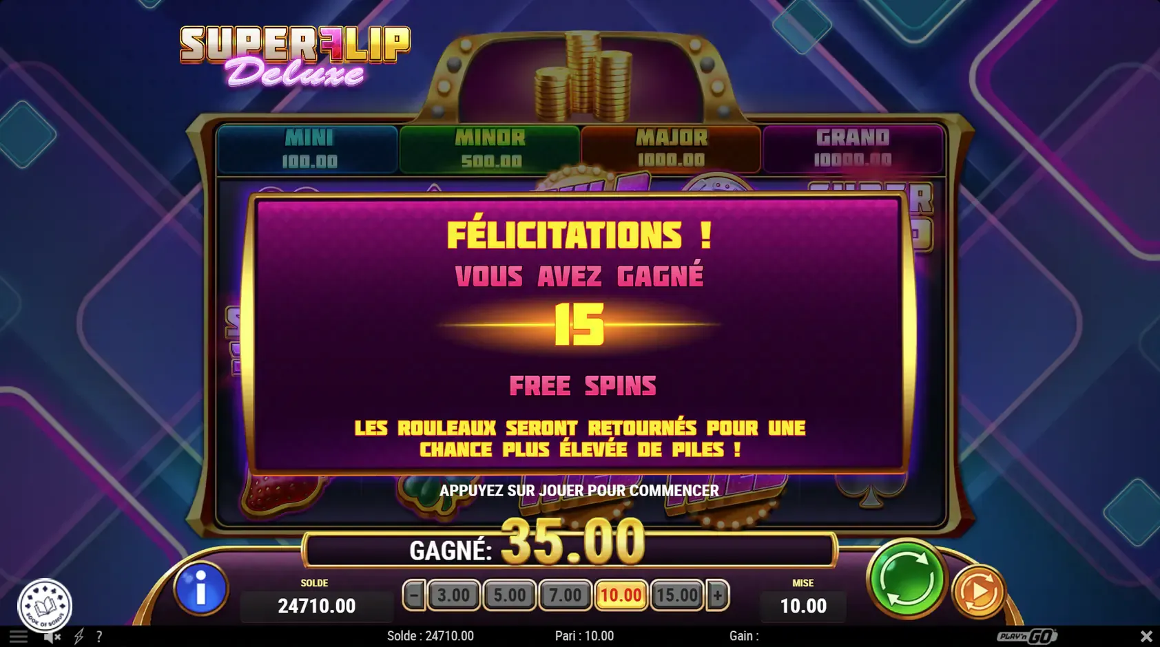 super flip deluxe free spins
