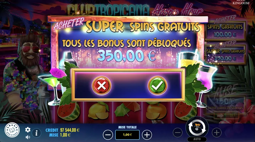 club tropicana happy hour buy bonus