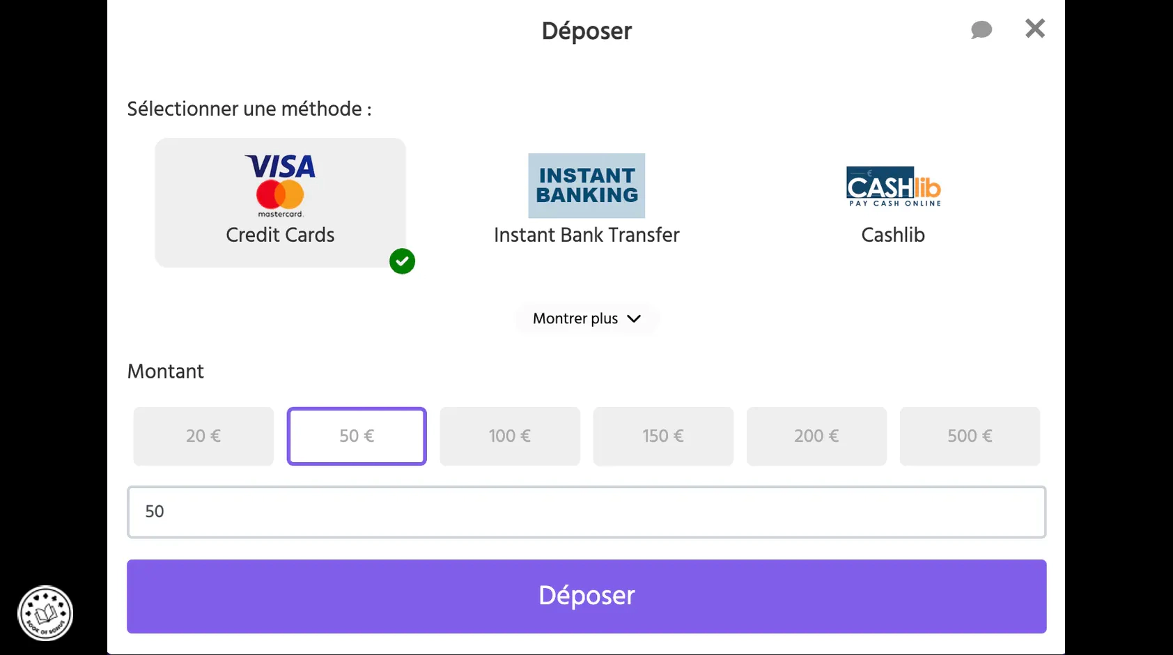 deposer sur brutal casino
