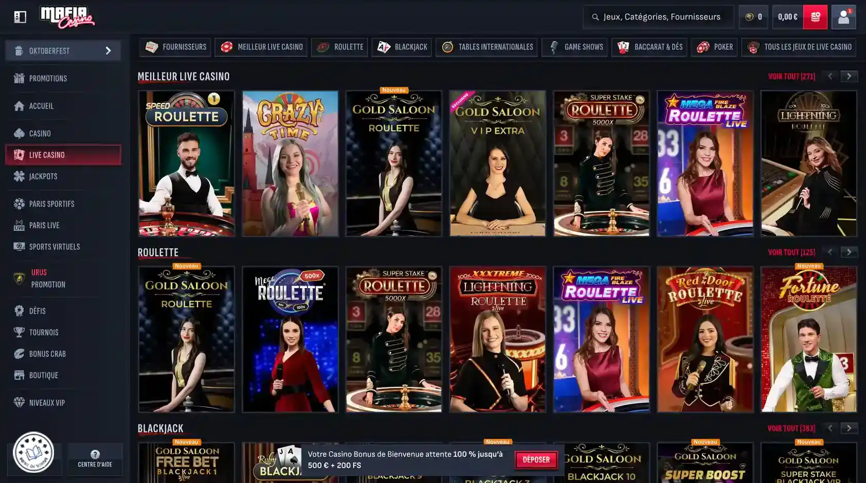 mafia casino en direct