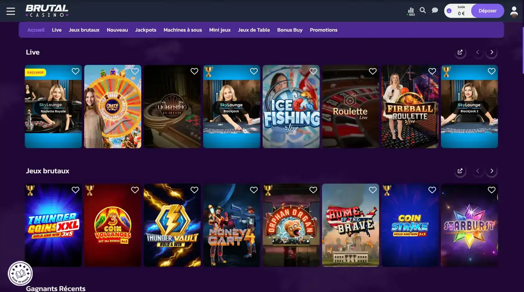 brutal casino jeu