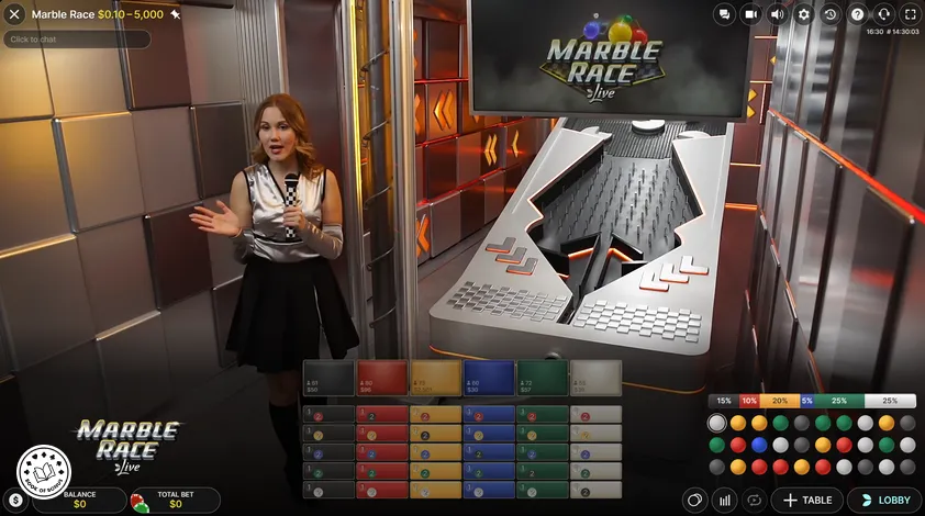 marble race live presentation