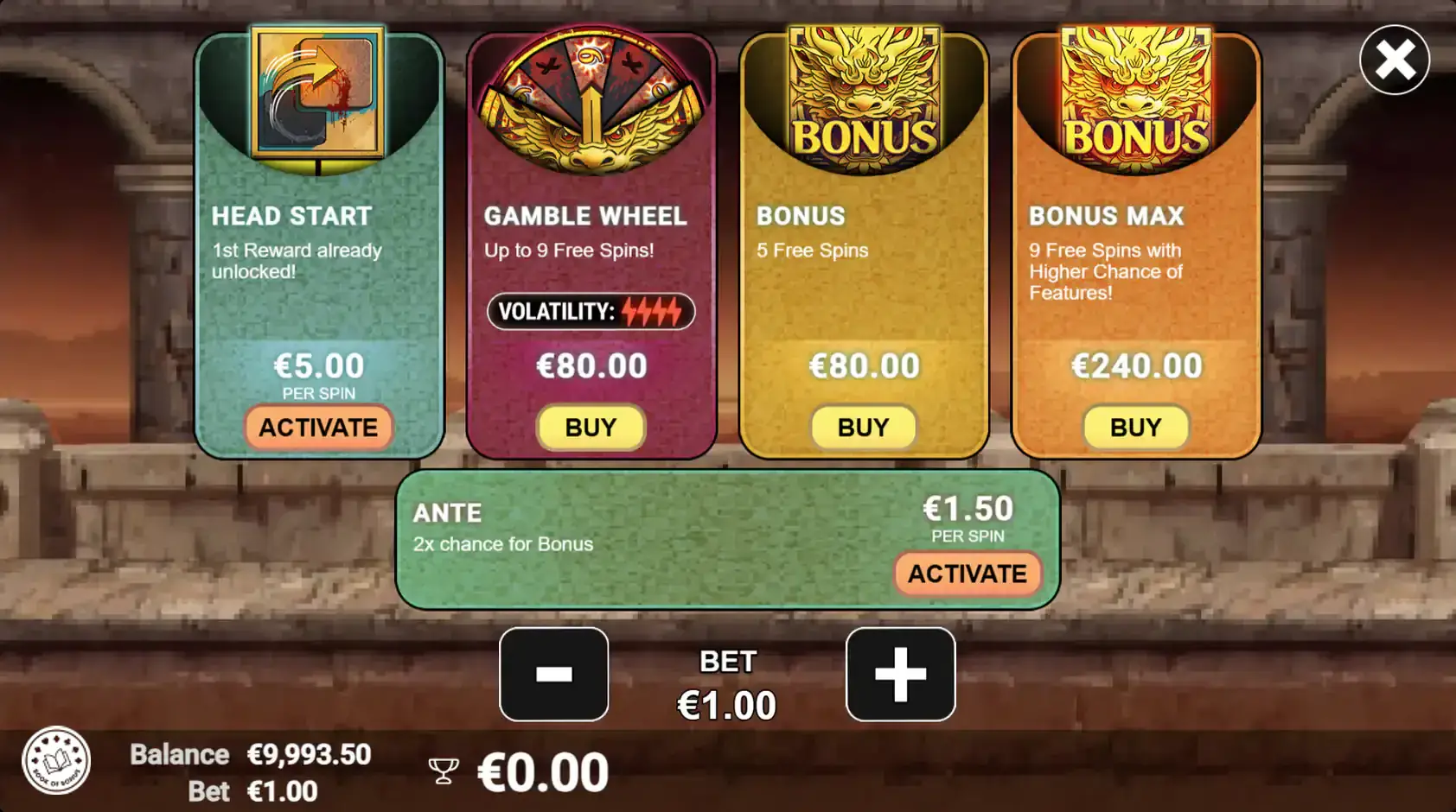 reel warriors buy bonus