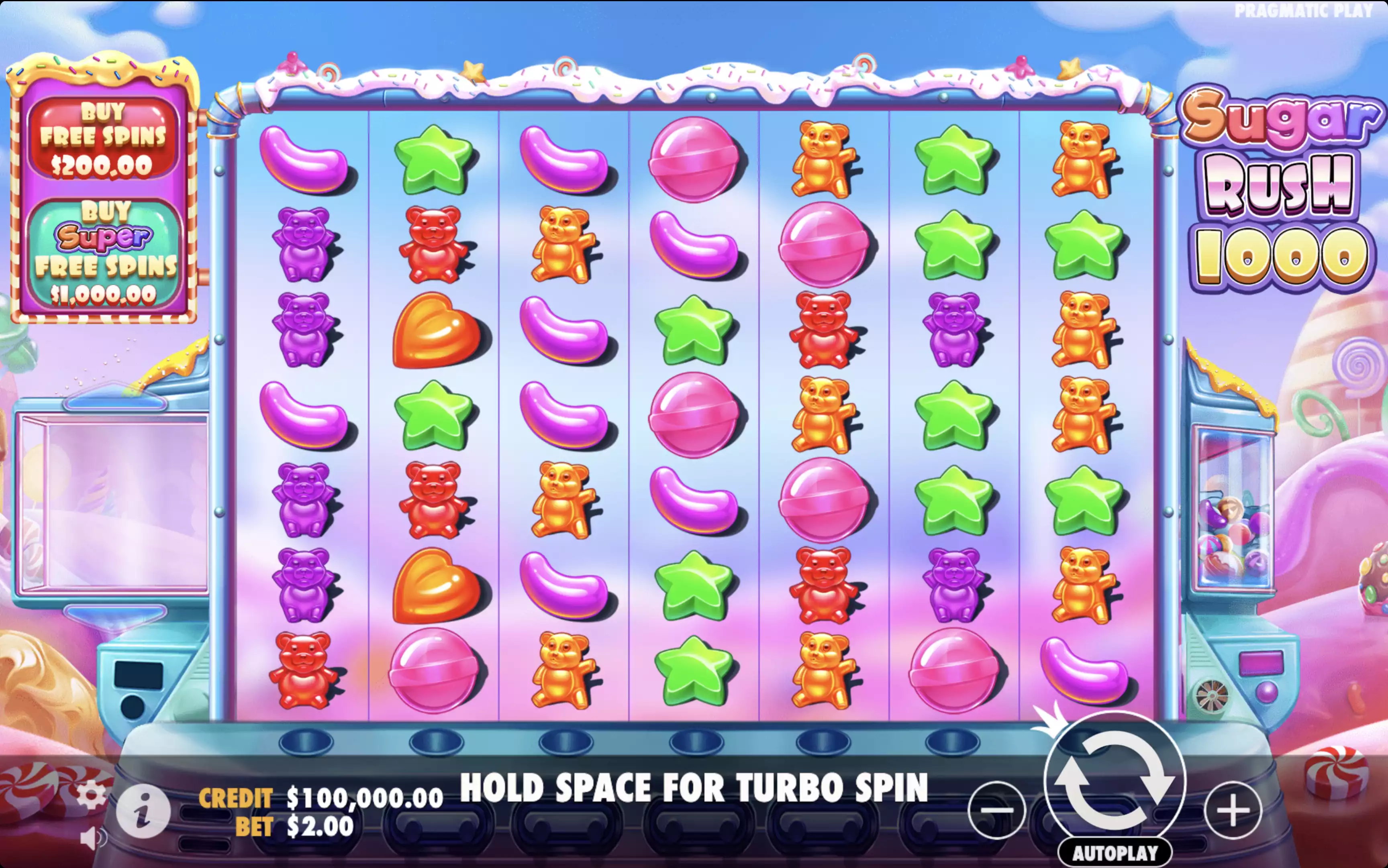 Sugar rush 1000 in slot view