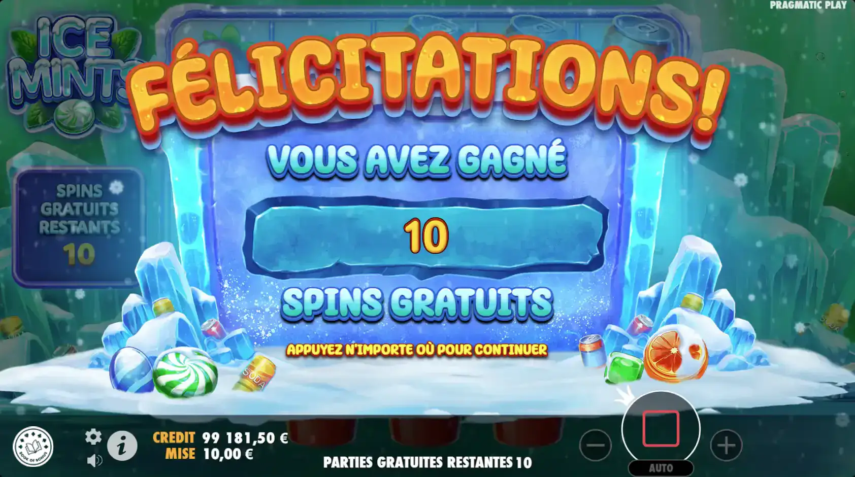 ice mints free spins