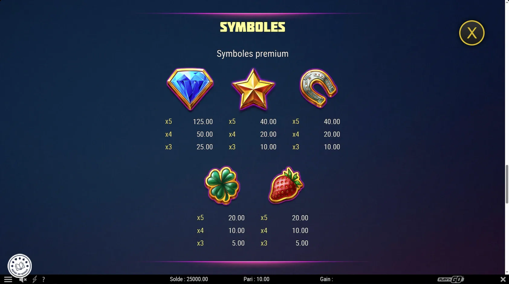 super flip deluxe symboles