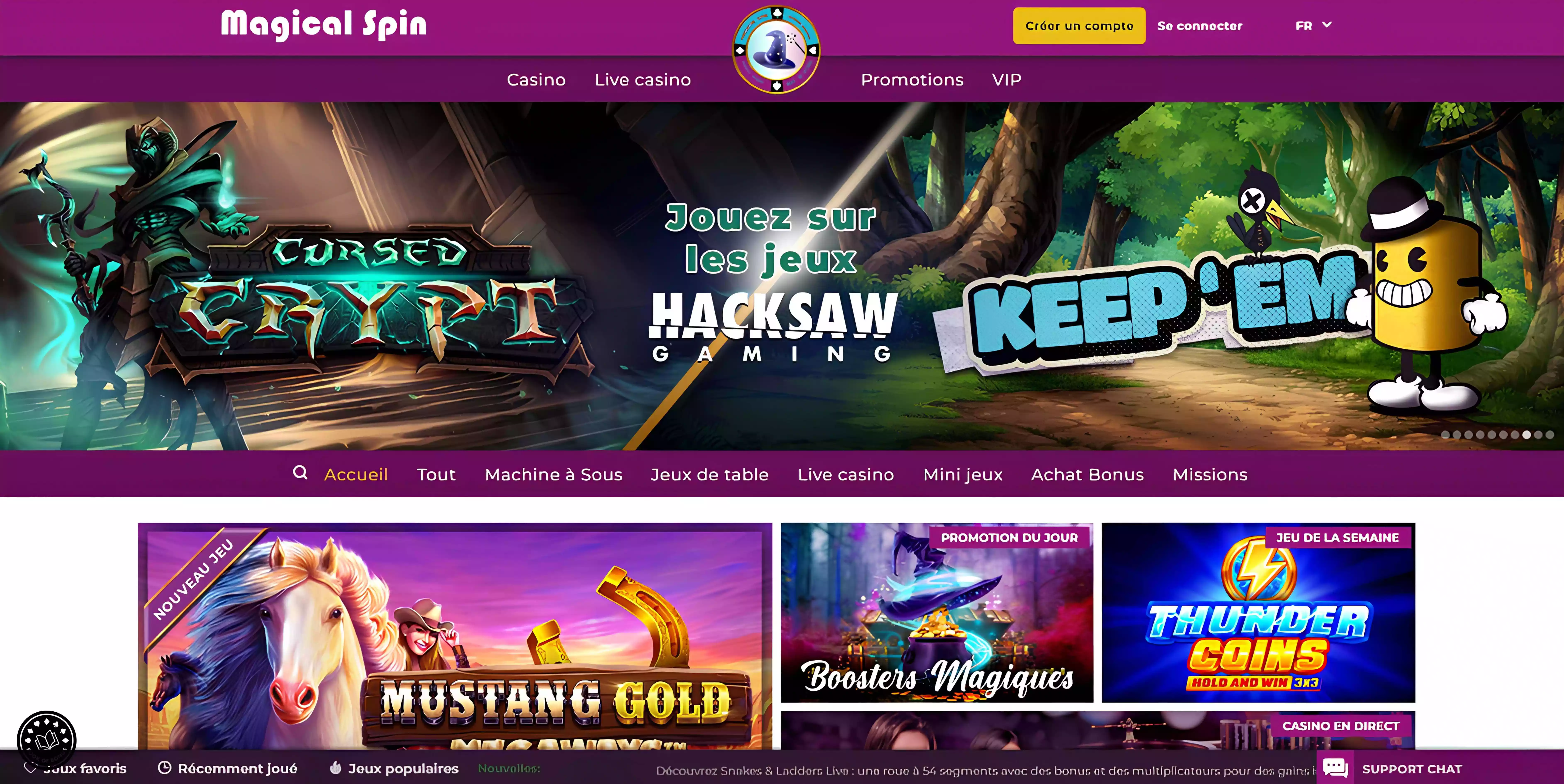 casino magical spin homepage