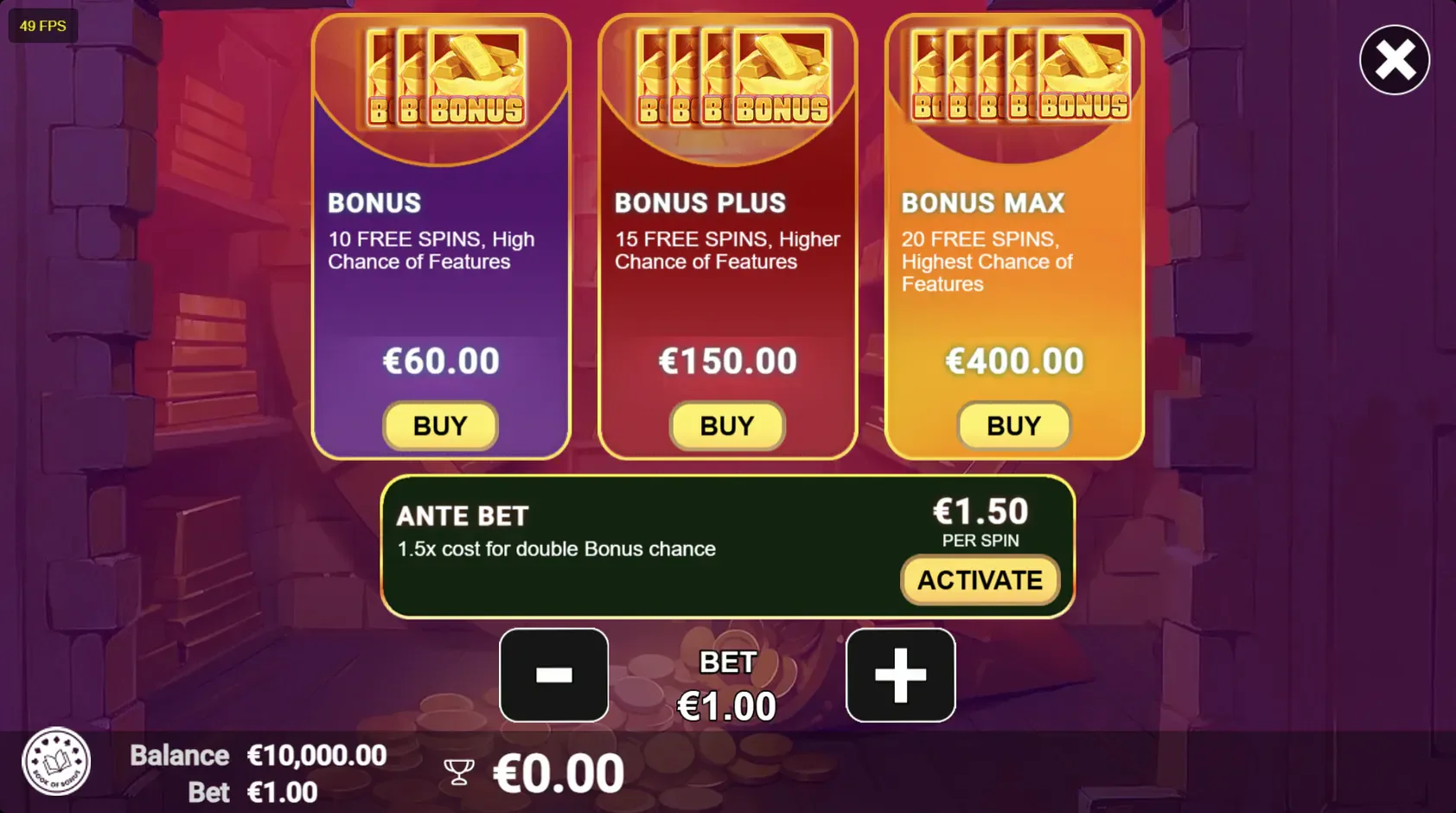 the vault chase buy bonus