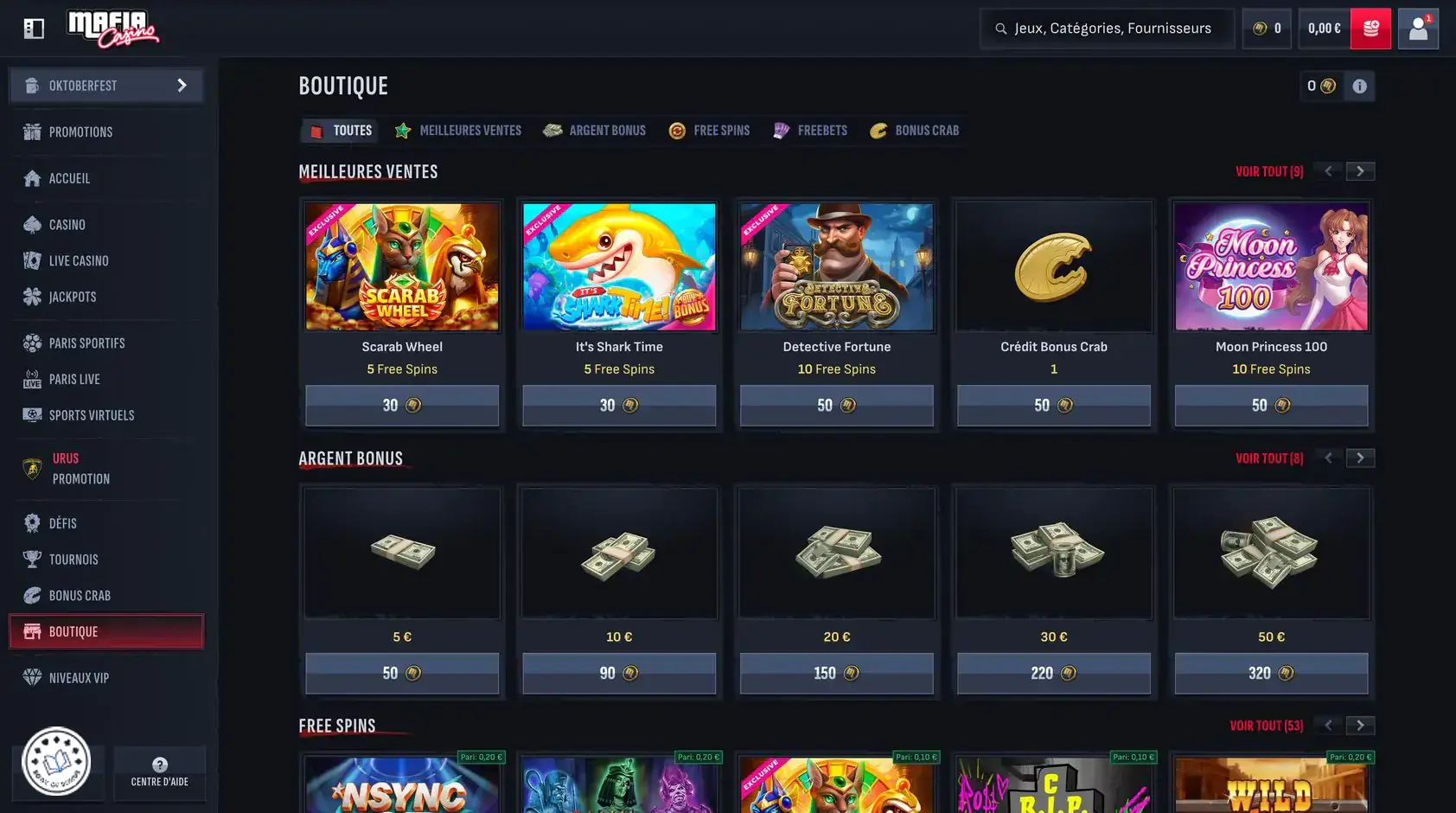 mafia casino boutique