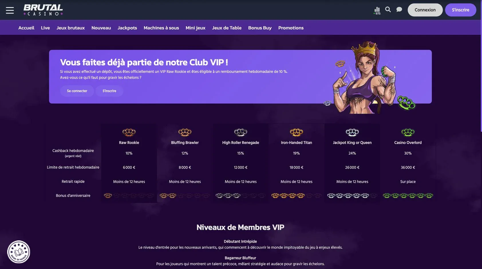 brutal casino programme vip