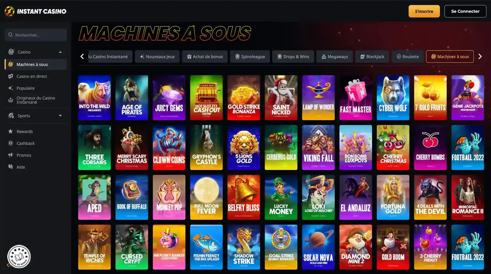 instant casino machine a sous