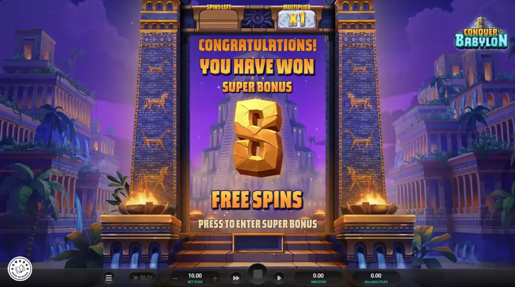 conquer babylon free spins