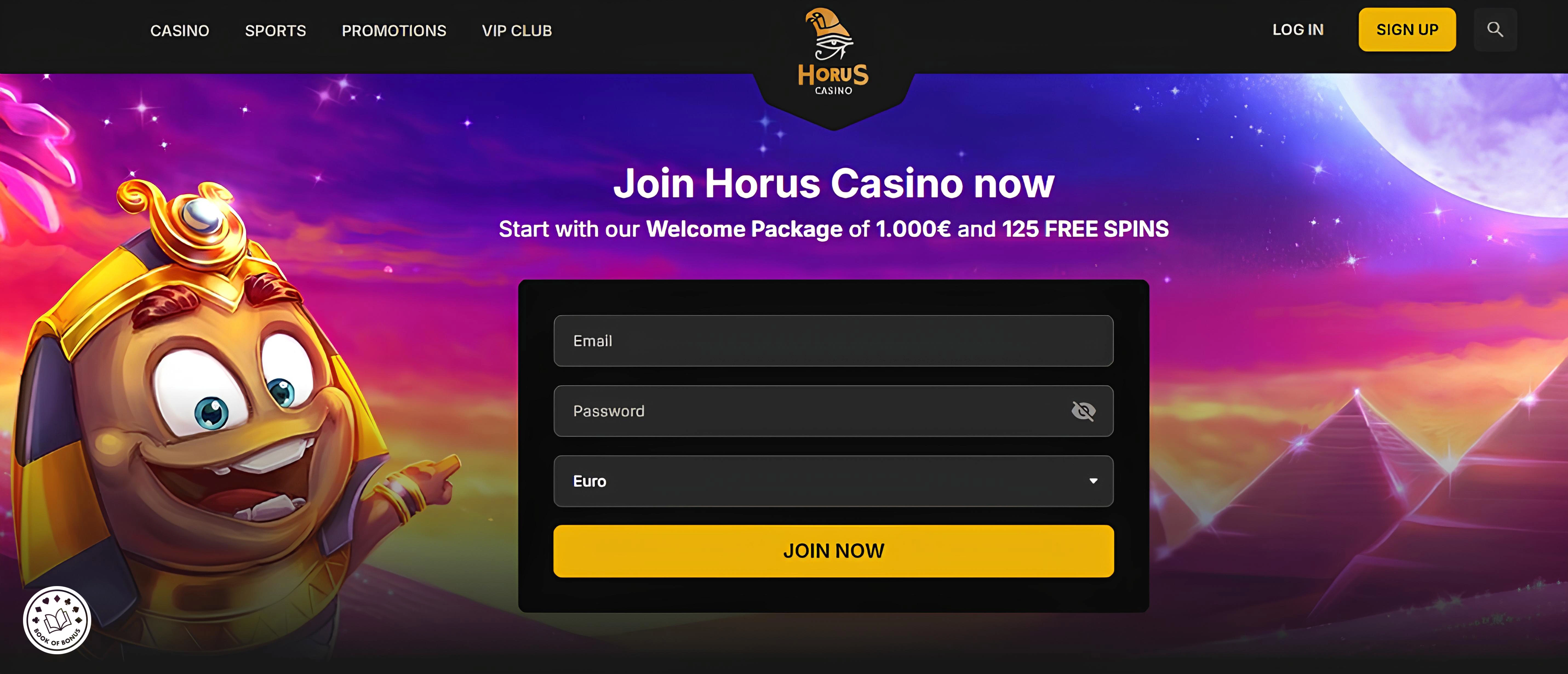 casino horus register