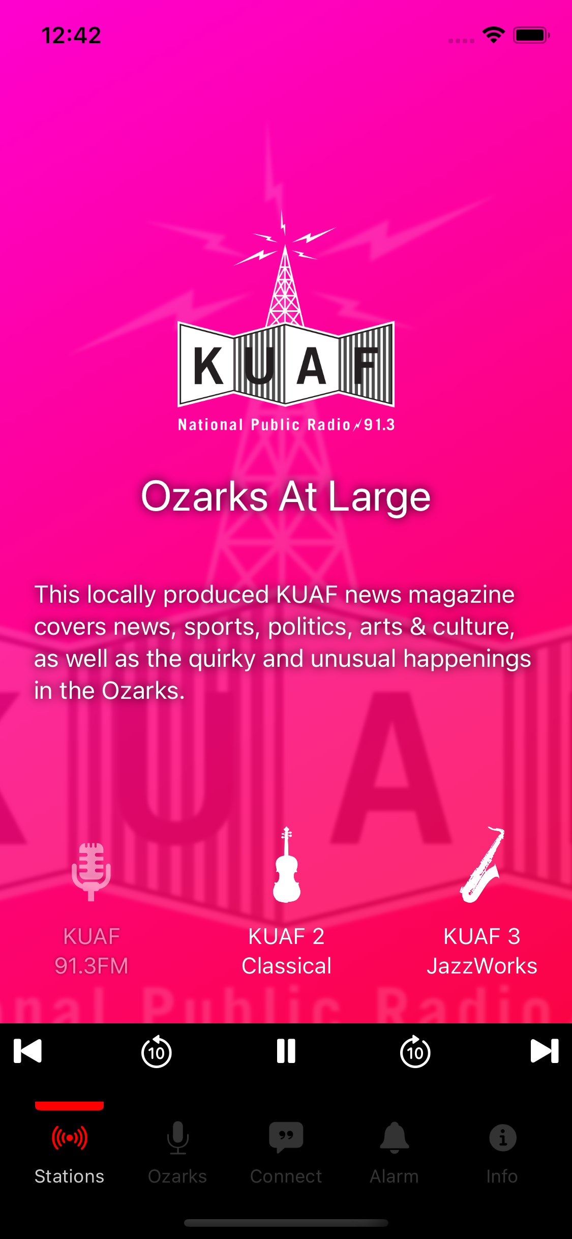 KUAF Streaming Radio Player