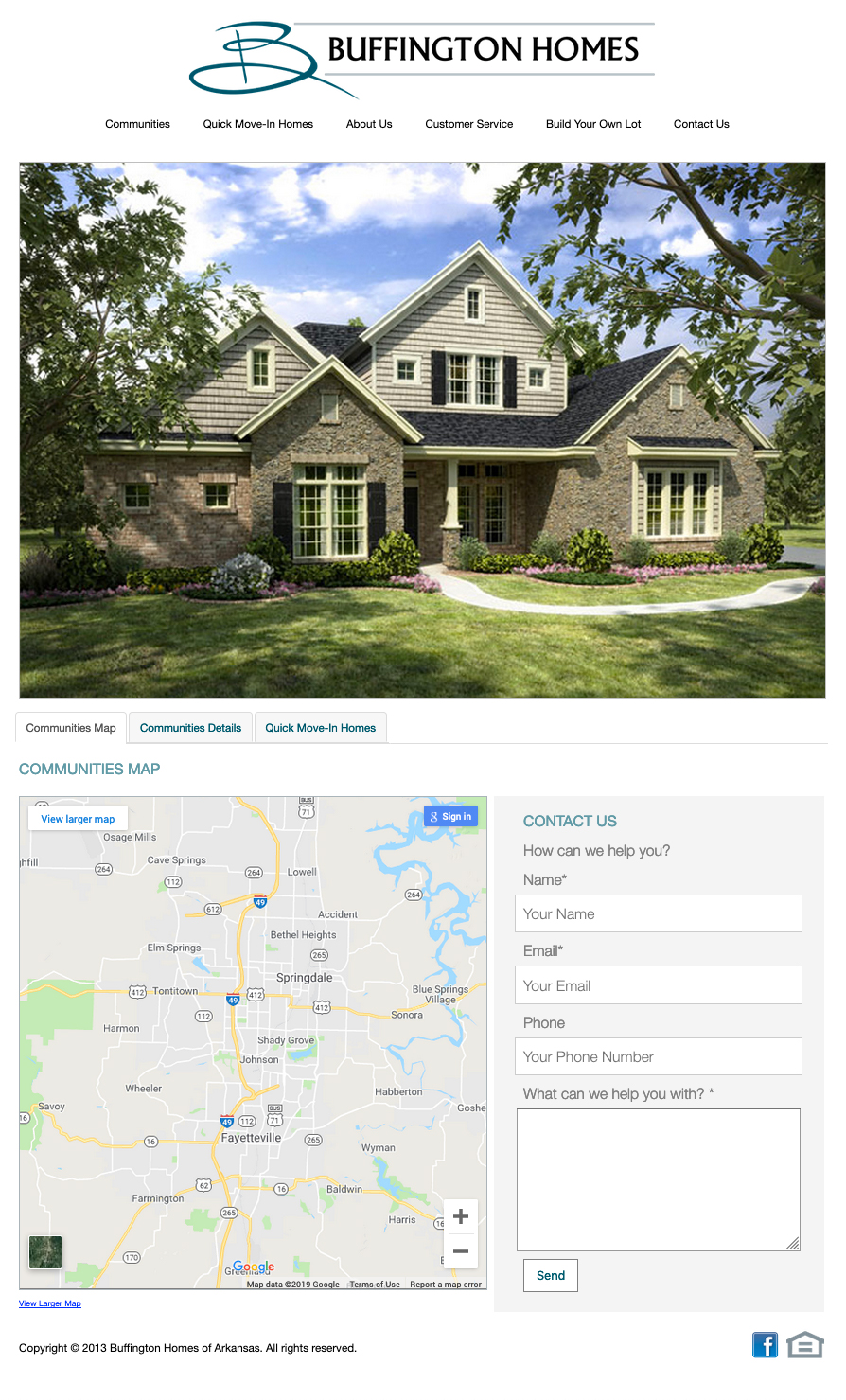 Buffington Homes of Arkansas Screenshot Homepage