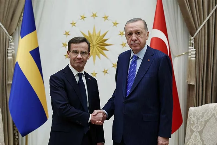 Statsminister Ulf Kristersson och Turkiets president Recep Tayyip Erdoğan. Foto: TT