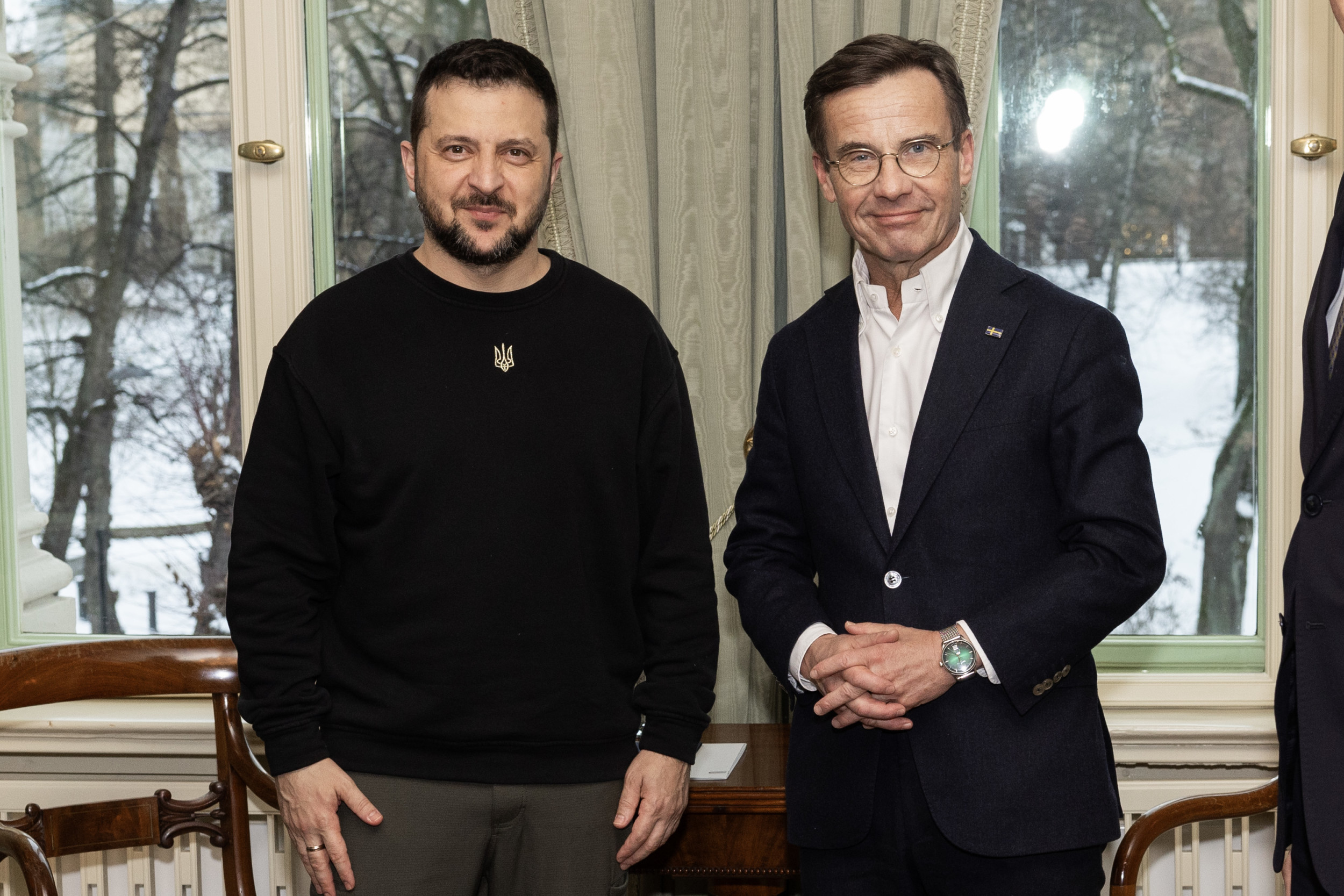 Ukrainas president Volodymyr Zelenskyj och statsminister Ulf Kristersson i Oslo 13 december Foto: Ninni Andersson/Regeringskansliet