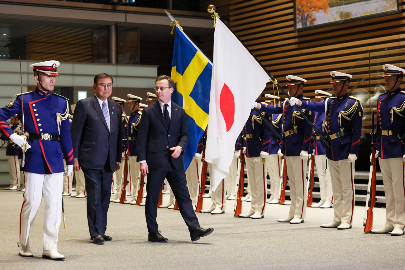 Premiärminister Shigeru Ishiba och statsminister Ulf Kristersson (M) Foto: Cabinet Public Affairs Office of Japan