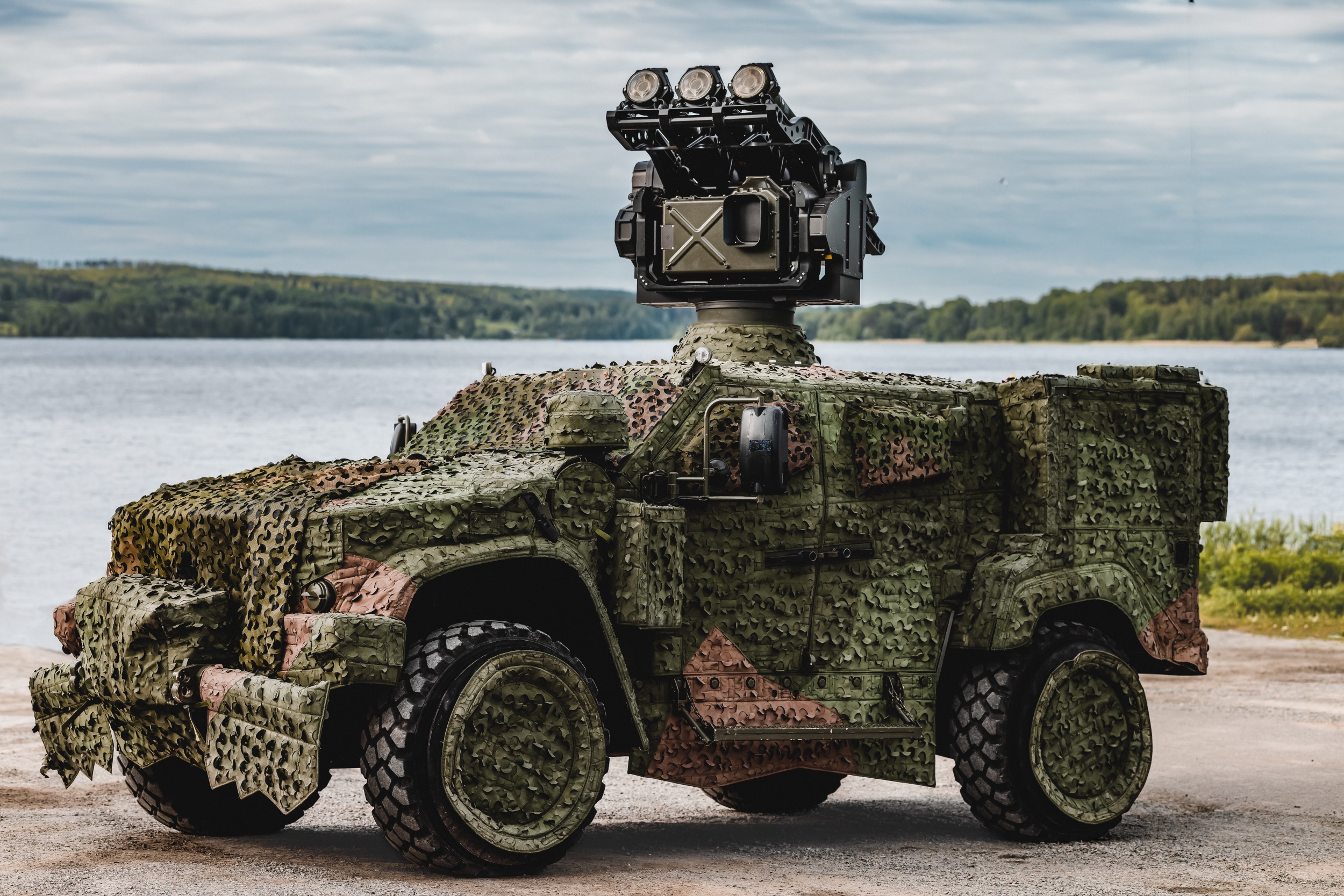 Robotsystem 70 NG monterad på en JLTV (Joint Light Tactical Vehicle) från Oshkosh Defense Foto: Linus Svensson/Saab