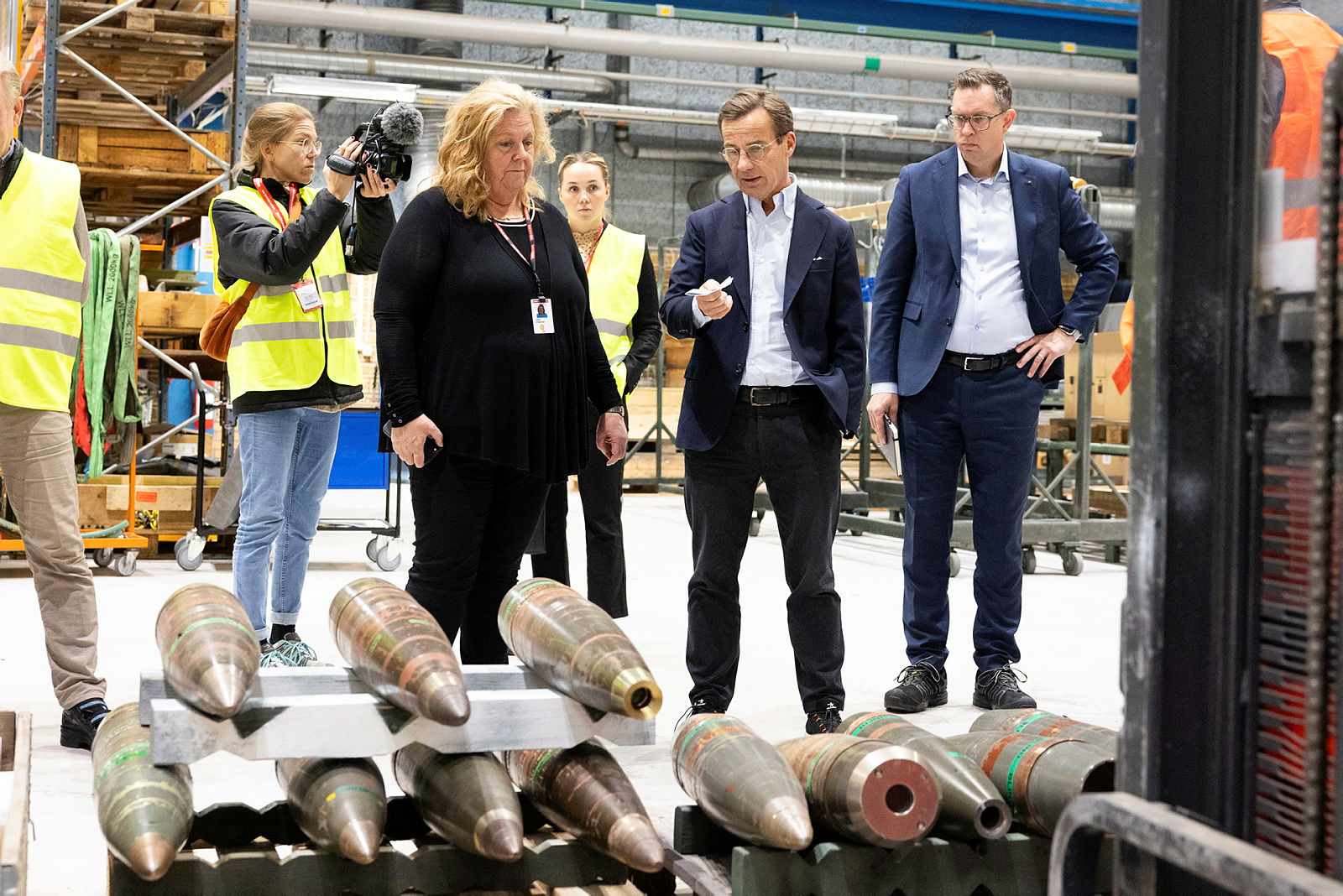 BAE Systems Bofors vd Lena Gillström och statsminister Ulf Kristersson (M) Foto: Ninni Andersson/Regeringskansliet