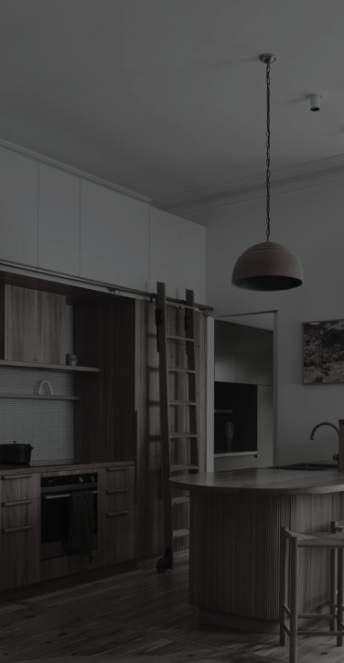 Bent Street_timber kitchen_terracotta light