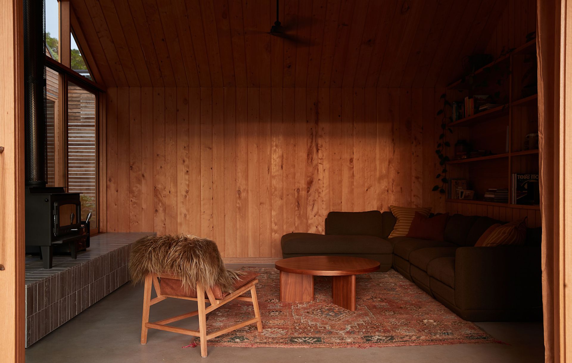 Little More House_Living room at sunset