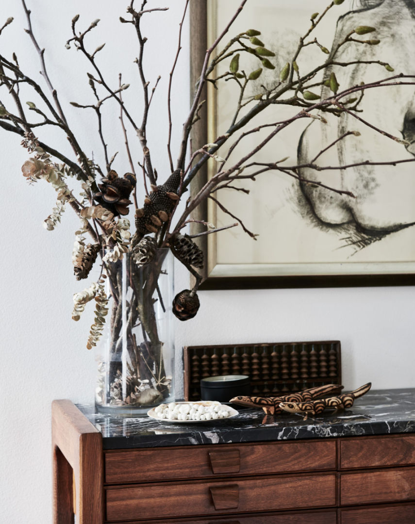 Hutchinson Street_rustic console styling_marble 