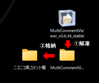 ⑨マルチコメントビューワの解凍。格納