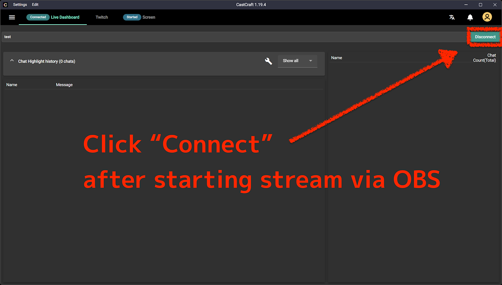 Click Connect