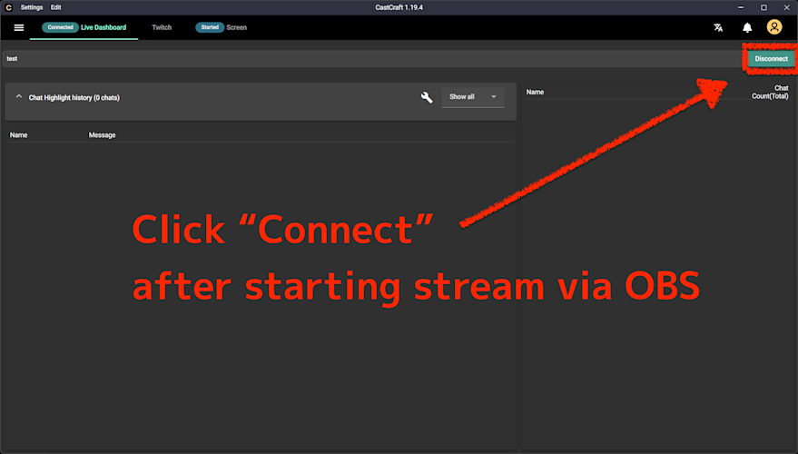Click Connect