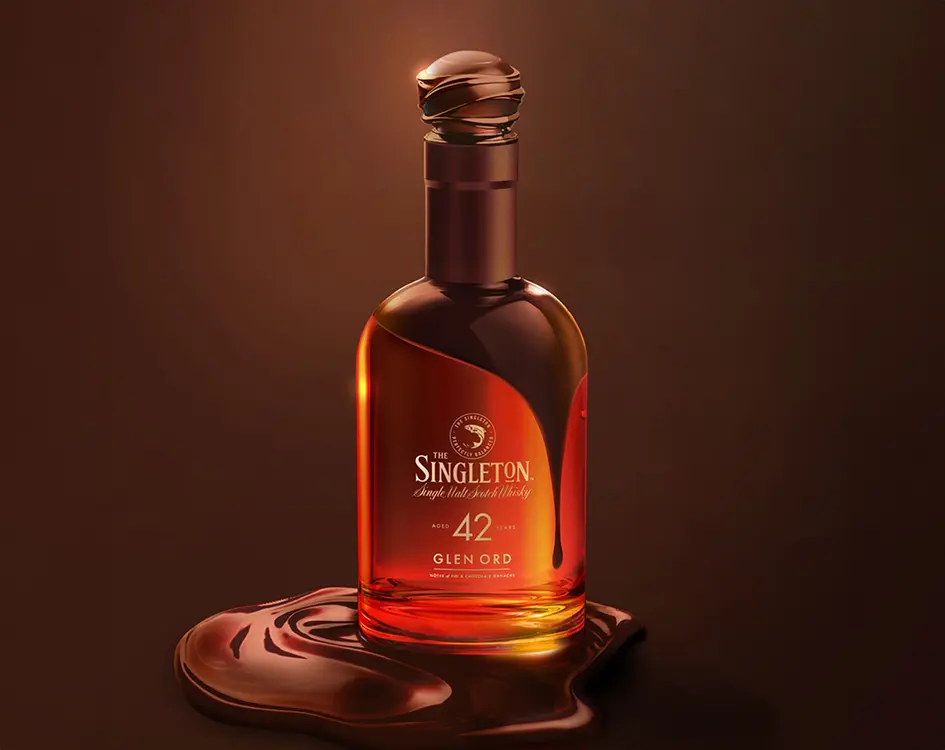A bottle from the Singleton Gourmand Collection. Notes of Fig & Chocolate Ganache.