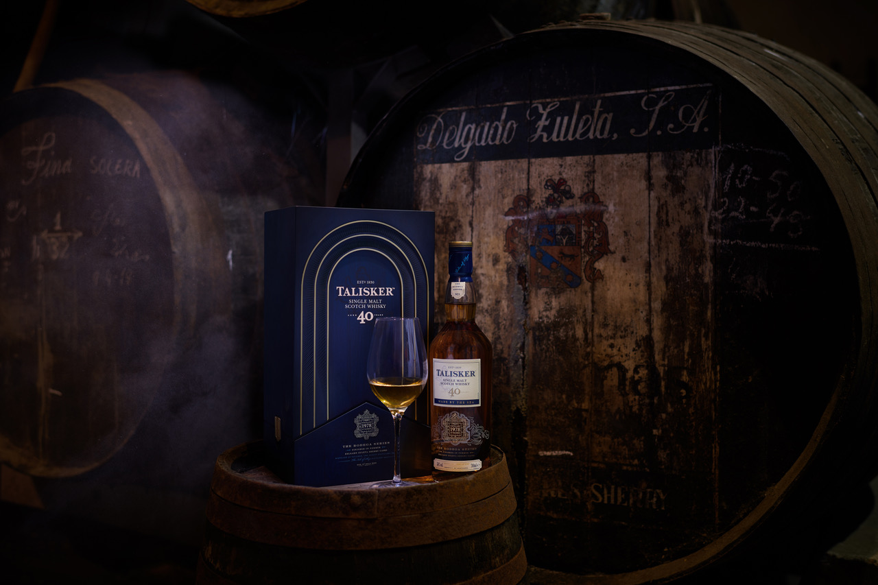 Talisker Bodega 40 Year Old, Single Malt Scotch Whisky Bottle and Box with Glass