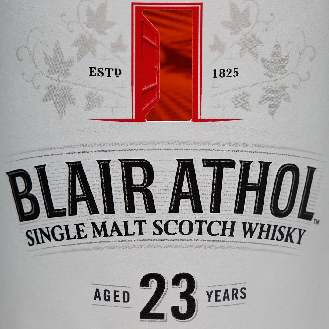 Blair Athol 23 Year Old Single Malt Scotch Whisky Bottle Close Up