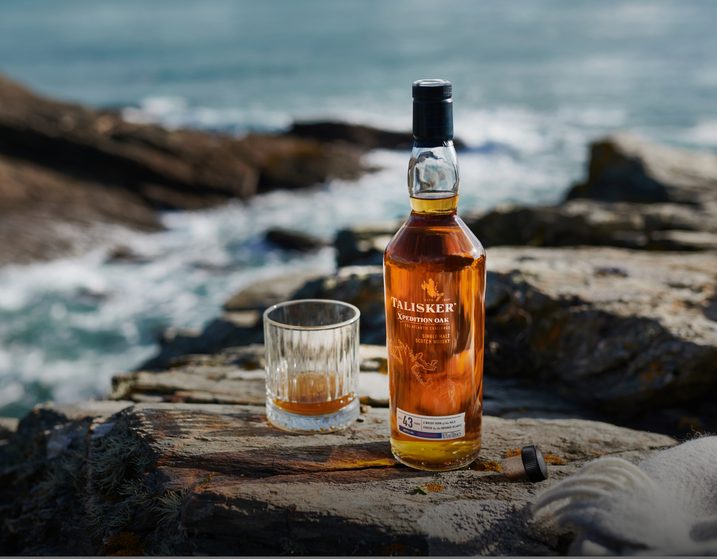 A bottle of Talisker Xpedition Oak 43-Year-Old Single Malt Scotch Whisky