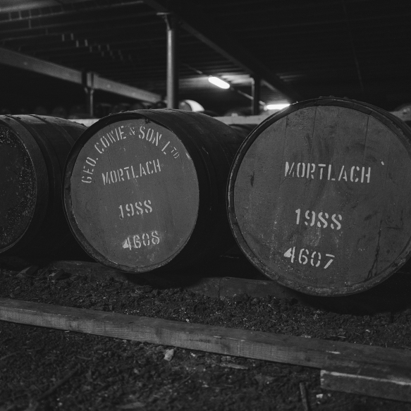 Mortlach casks at the Mortlach distillery