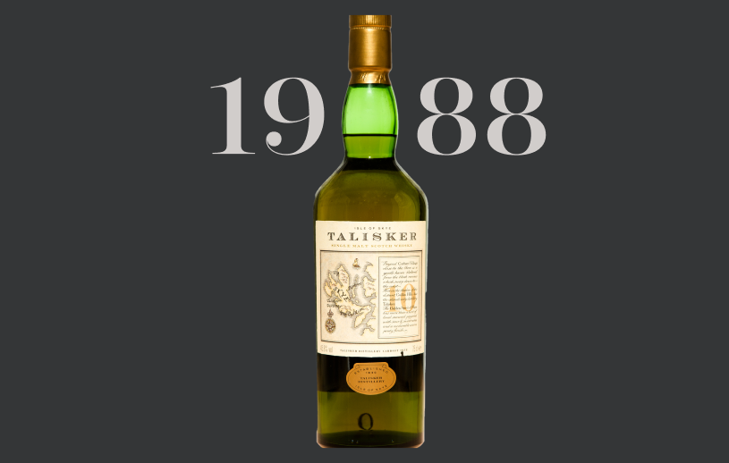 Talisker bottle in 1988