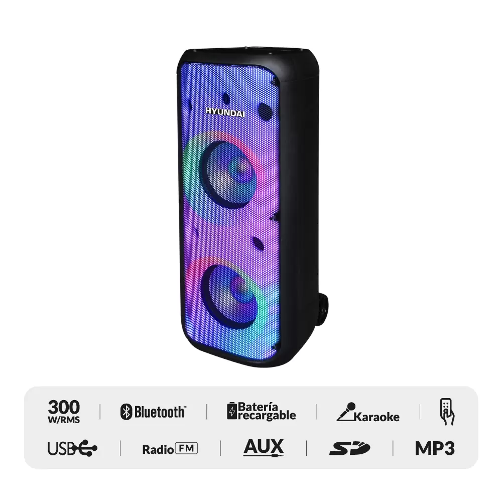 Torre De Sonido Portatil 500w Bluetooth Led Tws Fm Pok9 Aiwa