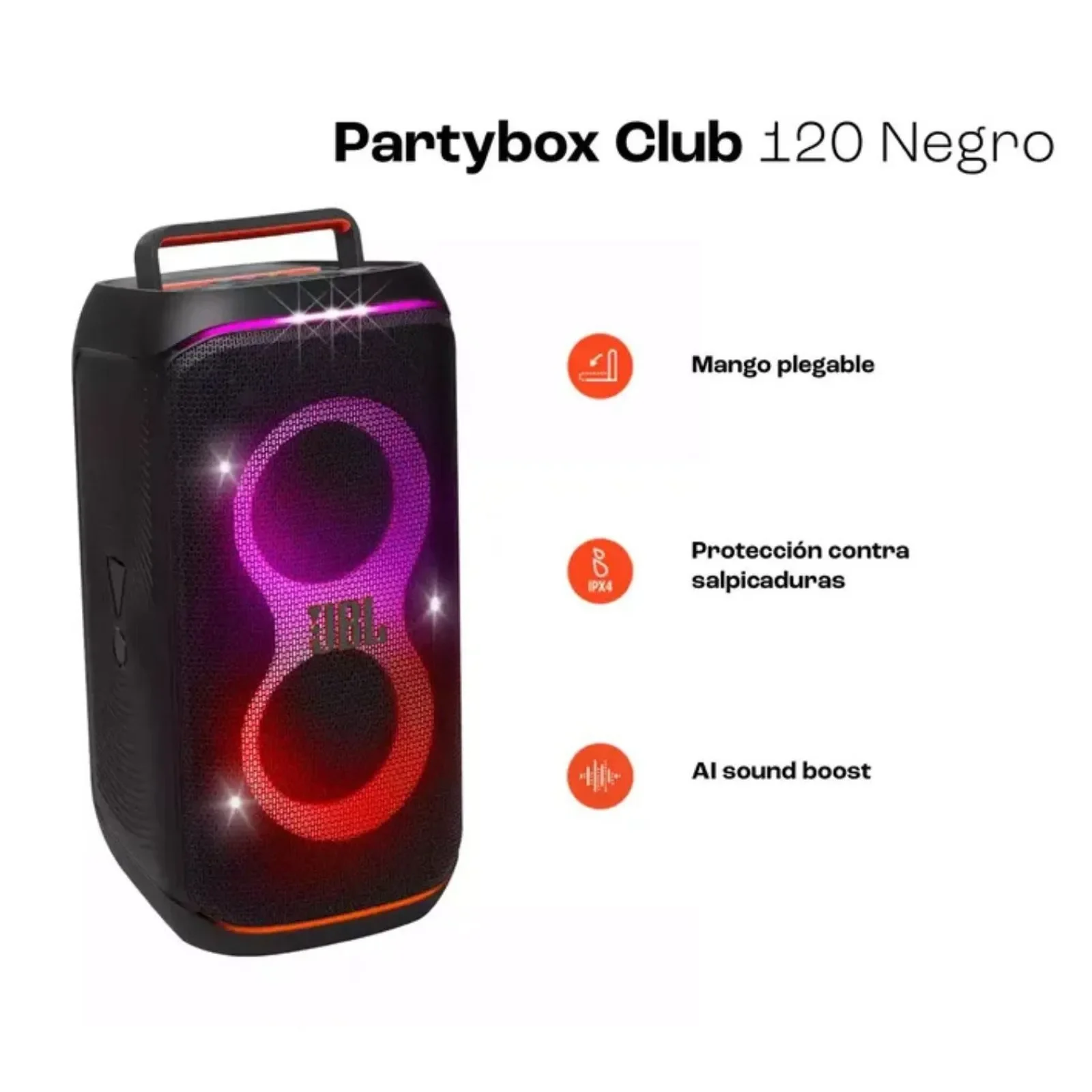 Parlante JBL Partybox Club 120 Bluetooth Negro